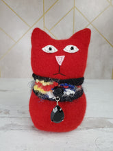 Load image into Gallery viewer, Handmade Red Ragamuffin Kitty Upcycled Sweater Art Doll Cat Lover Gift