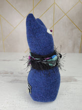 Load image into Gallery viewer, Handmade Blue Ragamuffin Kitty Upcycled Sweater Art Doll Cat Lover Gift