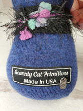 Load image into Gallery viewer, Handmade Blue Ragamuffin Kitty Upcycled Sweater Art Doll Cat Lover Gift