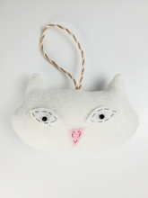 Load image into Gallery viewer, Handmade Set of 6 Vintage Upcycled Wool Cute Kitty Cat Ornaments