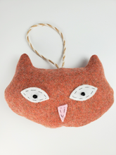 Load image into Gallery viewer, Handmade Set of 6 Vintage Upcycled Wool Cute Kitty Cat Ornaments