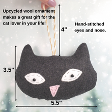 Load image into Gallery viewer, Handmade Orange Vintage Upcycled Wool Cute Kitty Cat Ornament