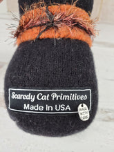 Load image into Gallery viewer, Handmade Black Ragamuffin Kitty Upcycled Sweater Art Doll Cat Lover Gift