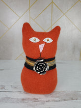 Load image into Gallery viewer, Handmade Orange Ragamuffin Kitty Upcycled Sweater Art Doll Cat Lover Gift