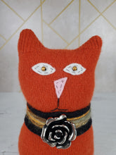 Load image into Gallery viewer, Handmade Orange Ragamuffin Kitty Upcycled Sweater Art Doll Cat Lover Gift