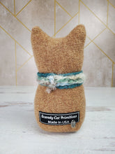Load image into Gallery viewer, Handmade Tan Ragamuffin Kitty Upcycled Sweater Art Doll Cat Lover Gift