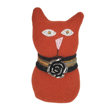 Load image into Gallery viewer, Handmade Orange Ragamuffin Kitty Upcycled Sweater Art Doll Cat Lover Gift