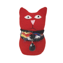 Load image into Gallery viewer, Handmade Red Ragamuffin Kitty Upcycled Sweater Art Doll Cat Lover Gift