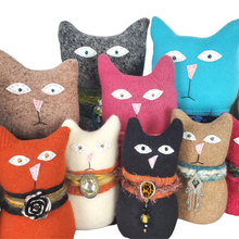 Load image into Gallery viewer, Surprise Bundle of 3 Handmade Ragamuffin Kitty Cat Sweater Art Dolls