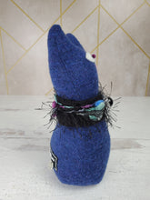 Load image into Gallery viewer, Handmade Blue Ragamuffin Kitty Upcycled Sweater Art Doll Cat Lover Gift

