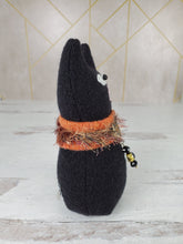 Load image into Gallery viewer, Handmade Black Ragamuffin Kitty Upcycled Sweater Art Doll Cat Lover Gift
